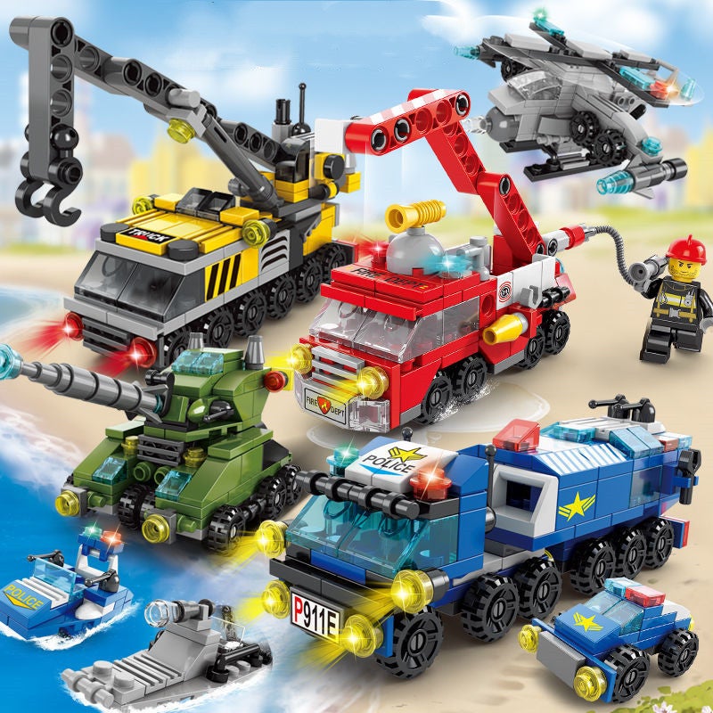 Lele Brothers 8612 Mini Bag Small Particle Building Blocks Fire Police Princess Castle Assembled Gift Toys - Image 2